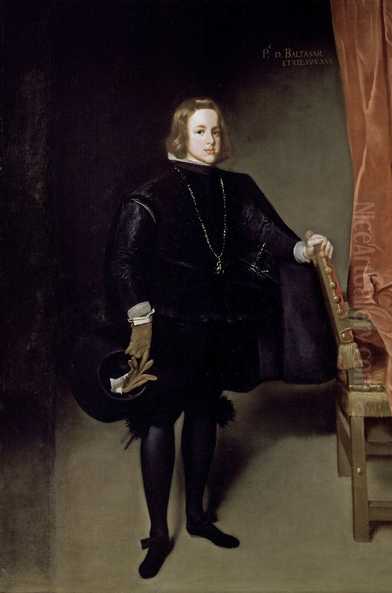 Retrato del principe Baltasar Carlos con capa Oil Painting by Juan Bautista Martinez del Mazo