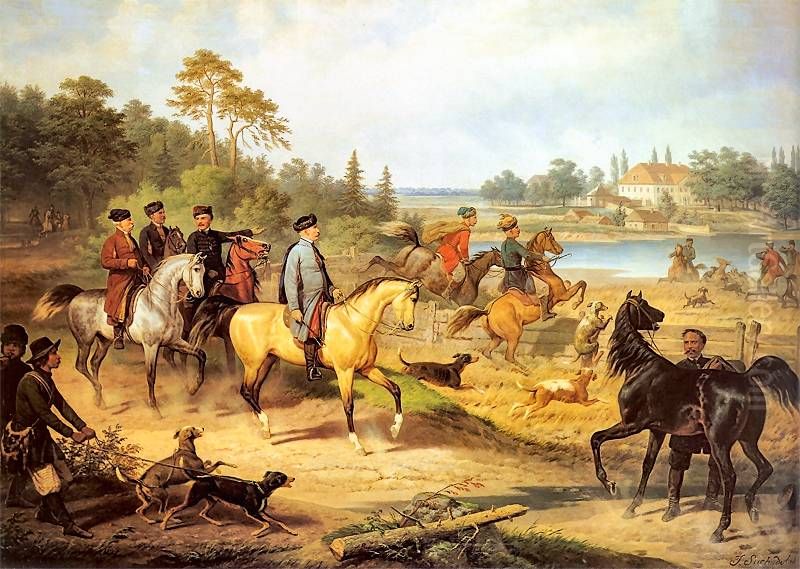 Polowanie na jelenia. Oil Painting by January Suchodolski