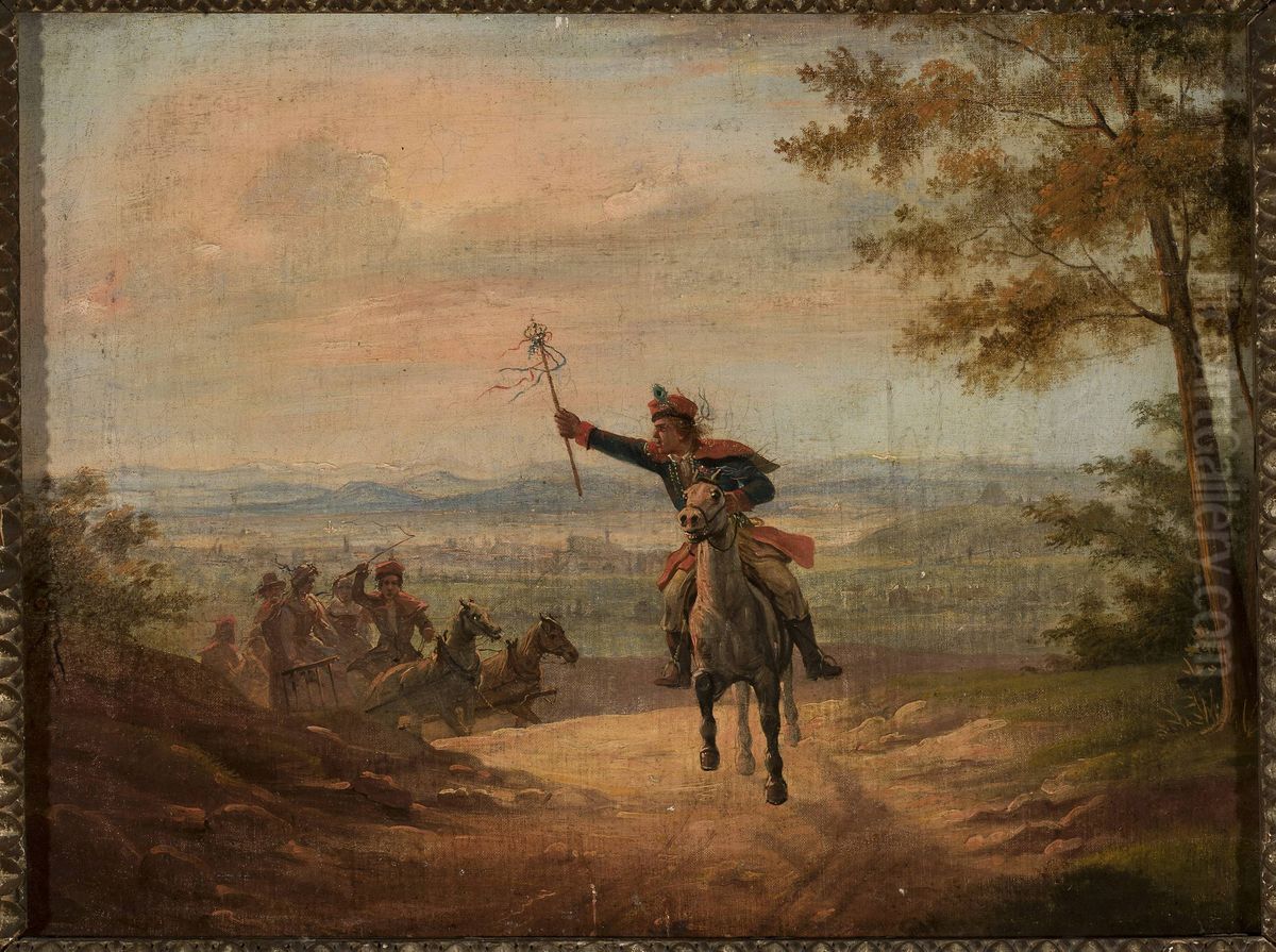 Cracovian wedding Oil Painting by January Suchodolski