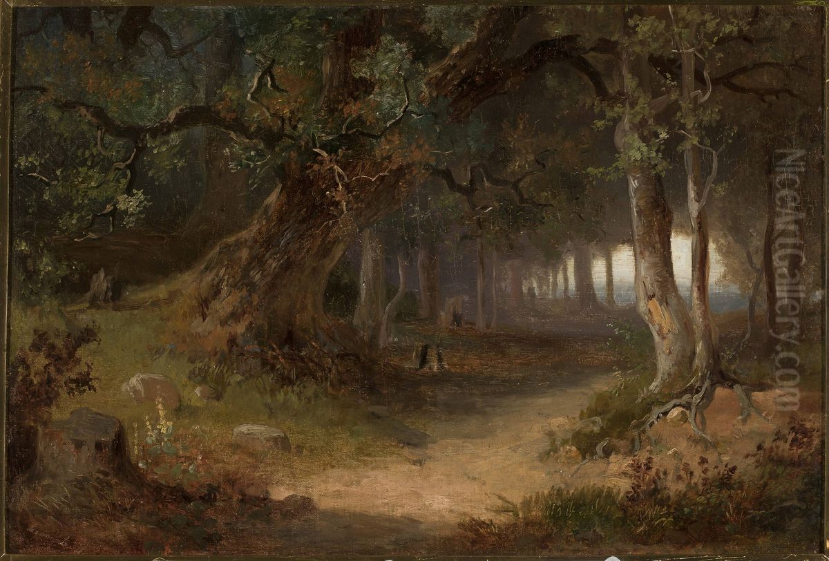 Forest edge Oil Painting by Jozef Szermentowski