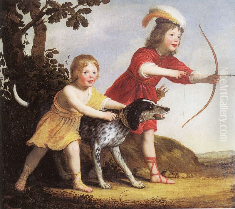 Hieronymus and Frederik Adolf van Tuyll van Serooskerken Oil Painting by Gerard van Honthorst