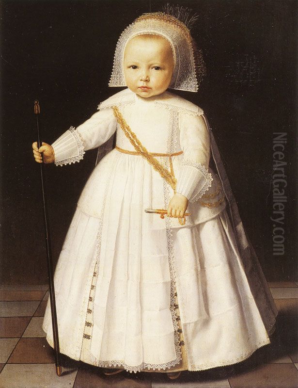 Boy in White Oil Painting by Dirck van Santvoort