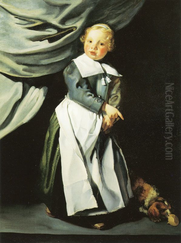 Boy with Top and Dog Oil Painting by Jacob van Loo