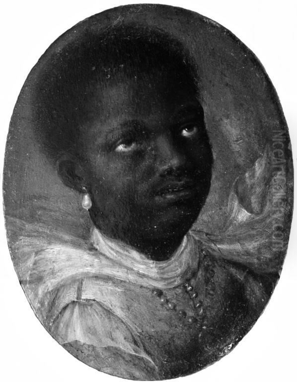 Hoved af en afrikaner Oil Painting by Karel van Mander III