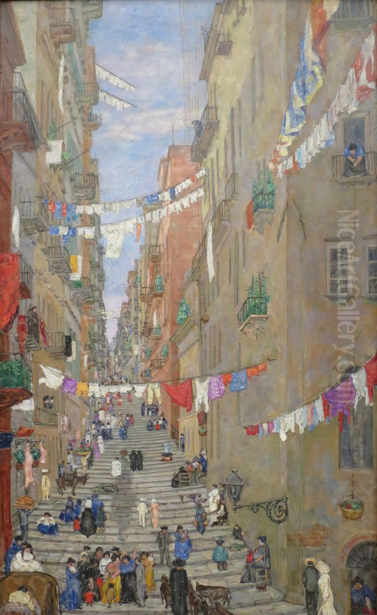 Palonetto, Sta. Lucia, Napoli Oil Painting by Anders Castus Svarstad