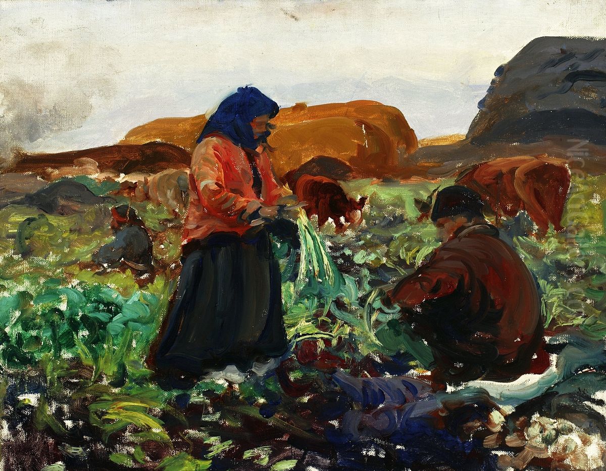Harvesting beetroots II Oil Painting by Leon Wyczolkowski