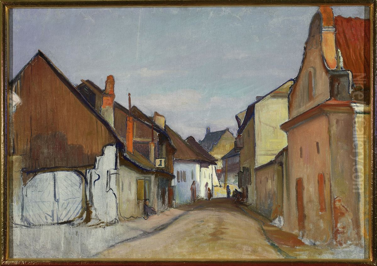 Lubelska Street in Kazimierz Dolny Oil Painting by Wladyslaw Slewinski