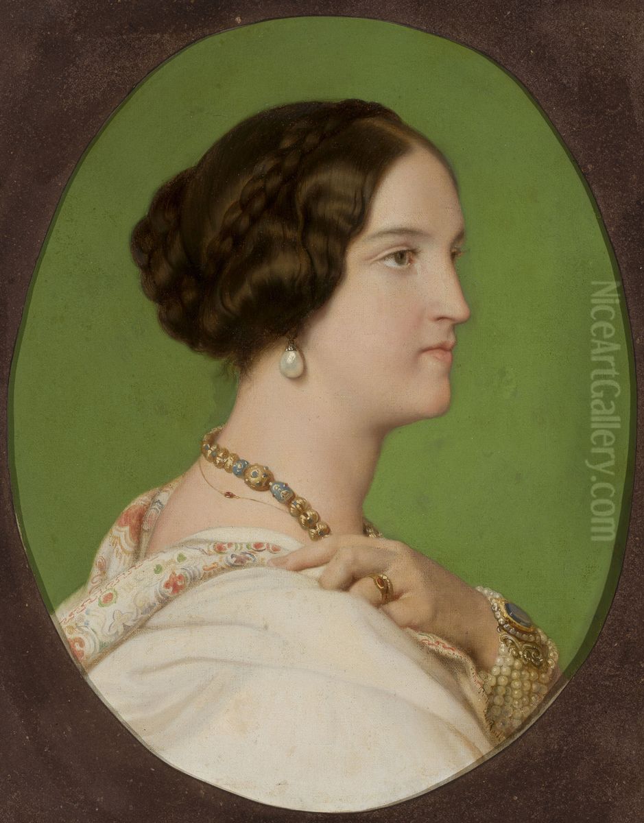 Portrait of Delfina Potocka (1807-1877) Oil Painting by Paul Delaroche