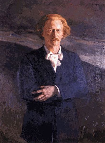 Portrait of Ignacy Jan Paderewski. Oil Painting by Charles Giron
