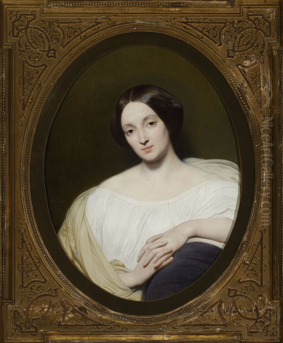 Portrait of Katarzyna Potocka nee Branicka (1825-1907) Oil Painting by Ary Scheffer