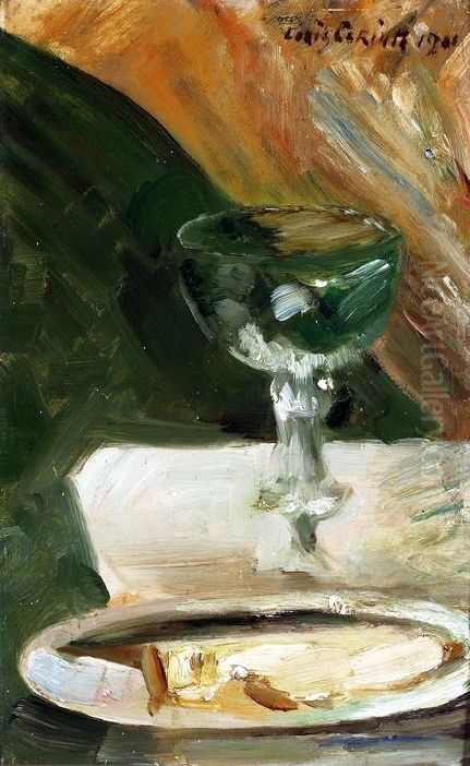 Still life with chalice and plate. Oil Painting by Lovis (Franz Heinrich Louis) Corinth