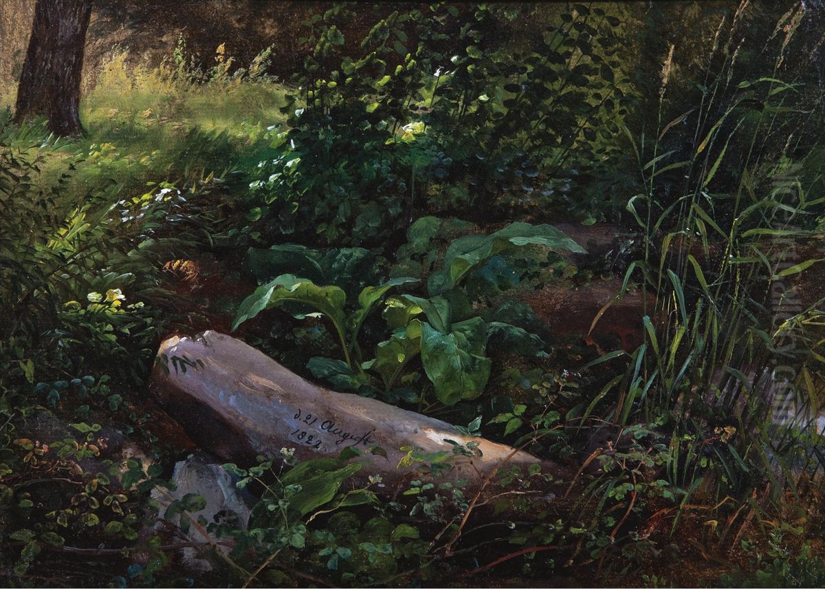 Forest Study from ,Grosser Garten' in Dresden Oil Painting by Johan Wilhelm Ludwig Dahl