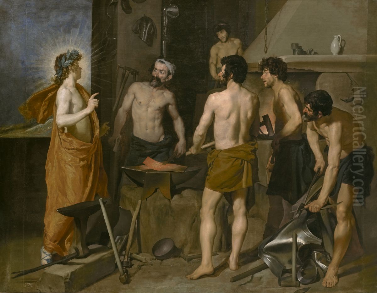 Apollo in the Forge of Vulcan Oil Painting by Diego Rodriguez de Silva y Velazquez