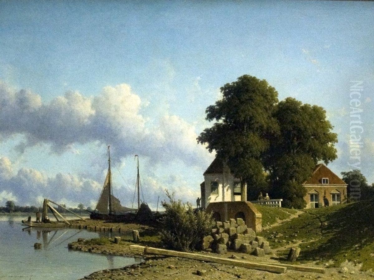 A Lek partjan Elshoutnal Oil Painting by Jan Weissenbruch