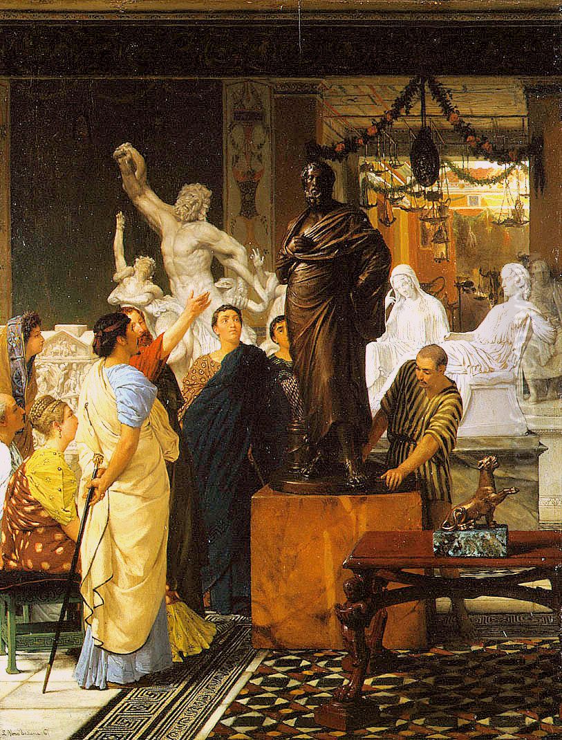 A Sculpture Gallery in Rome at the Time of Agrippa Oil Painting by Lawrence Alma-Tadema