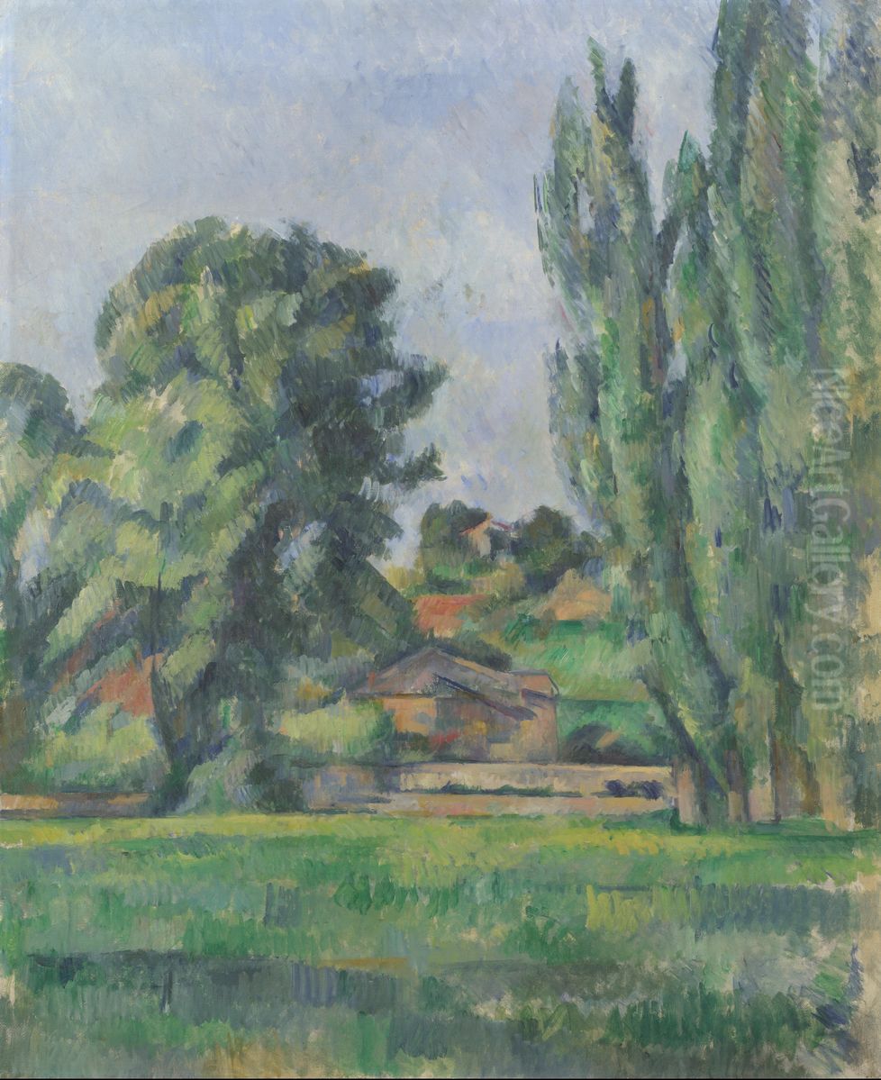 Landscape with Poplars Oil Painting by Paul Cezanne
