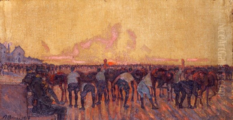 Il governo dei cavalli Oil Painting by Anselmo Bucci