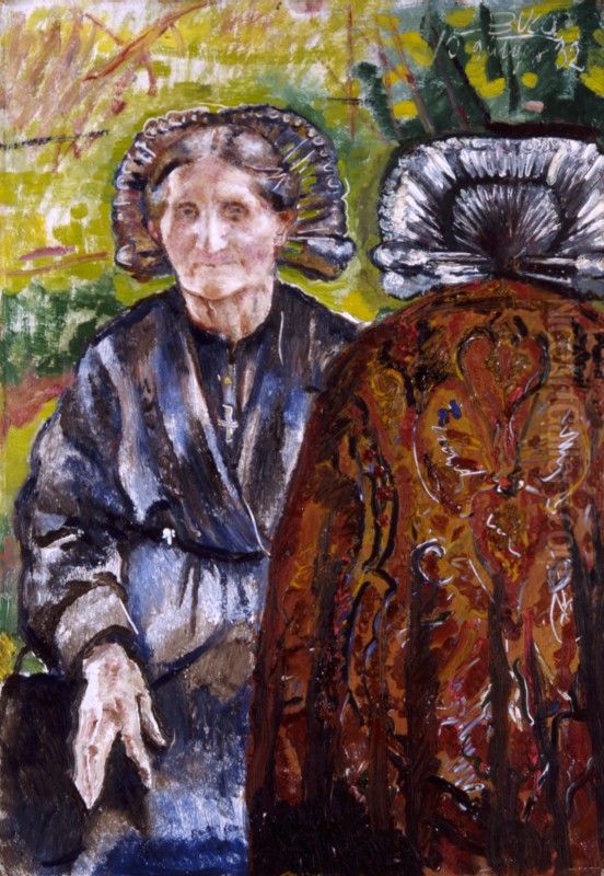 Sorelle brianzole Oil Painting by Anselmo Bucci