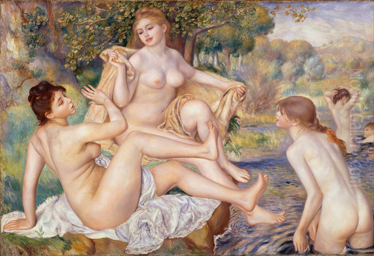 Les Grandes Baigneuses Oil Painting by Pierre Auguste Renoir