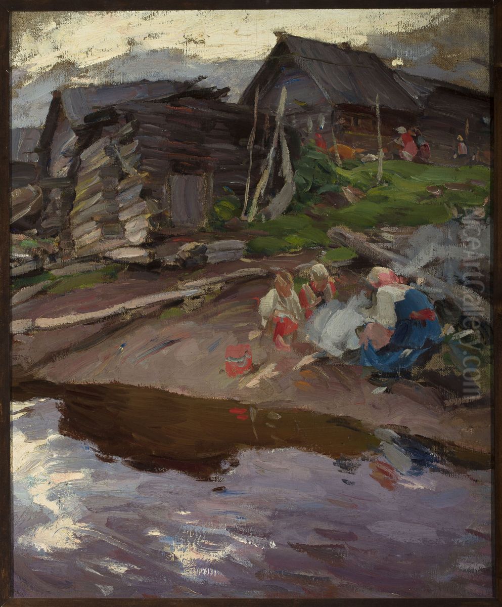 In the evening Oil Painting by Abram Arkhipov