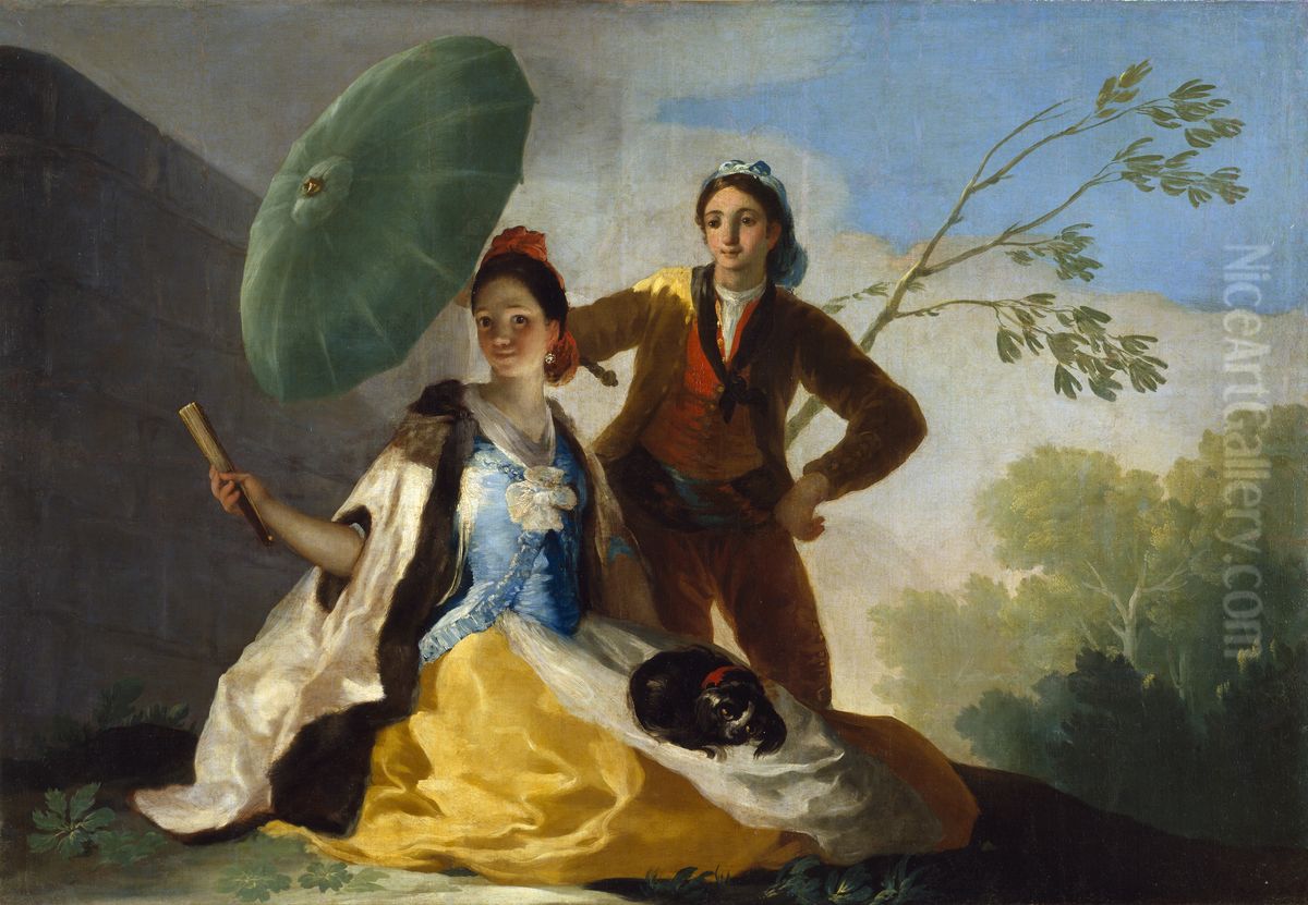 The Parasol Oil Painting by Francisco Goya Fuendetodos