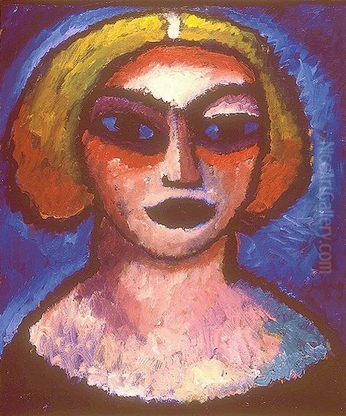 Frauenkopf Oil Painting by Alexei Jawlensky