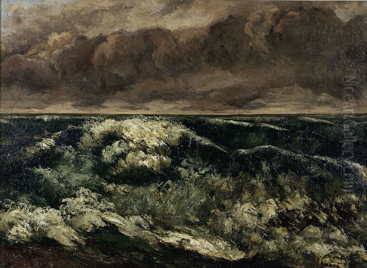 La Vague Oil Painting by Gustave Courbet