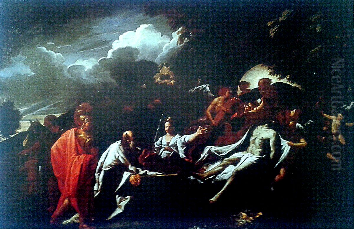 The Prophecy of Basilides Oil Painting by Pietro Testa