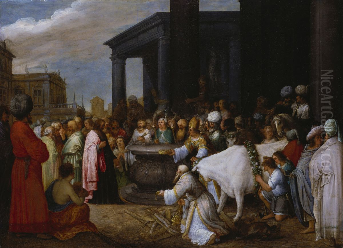 Sts. Paul and Barnabas in Lystra Oil Painting by Adriaen Van Stalbemt