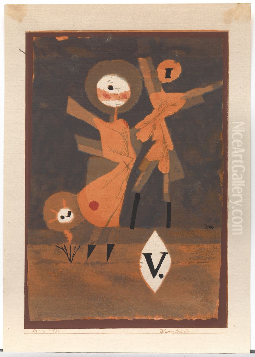 Flower Family V. Oil Painting by Paul Klee