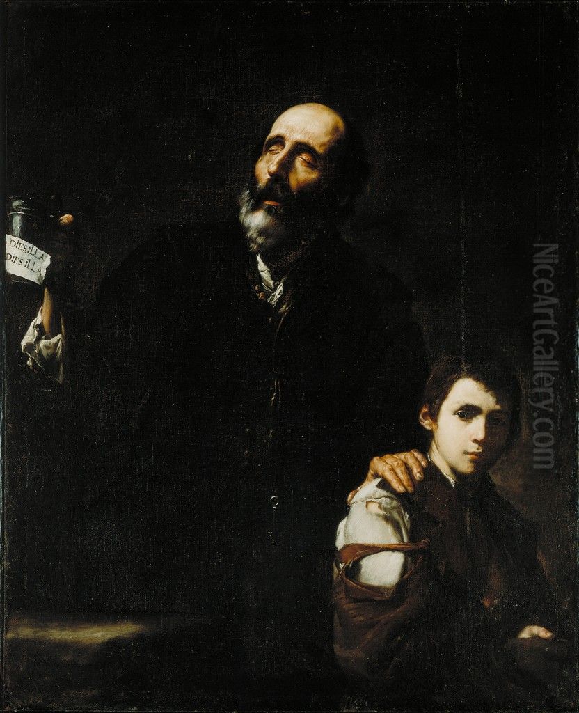 Blind Beggar and his Boy Oil Painting by Jusepe de Ribera