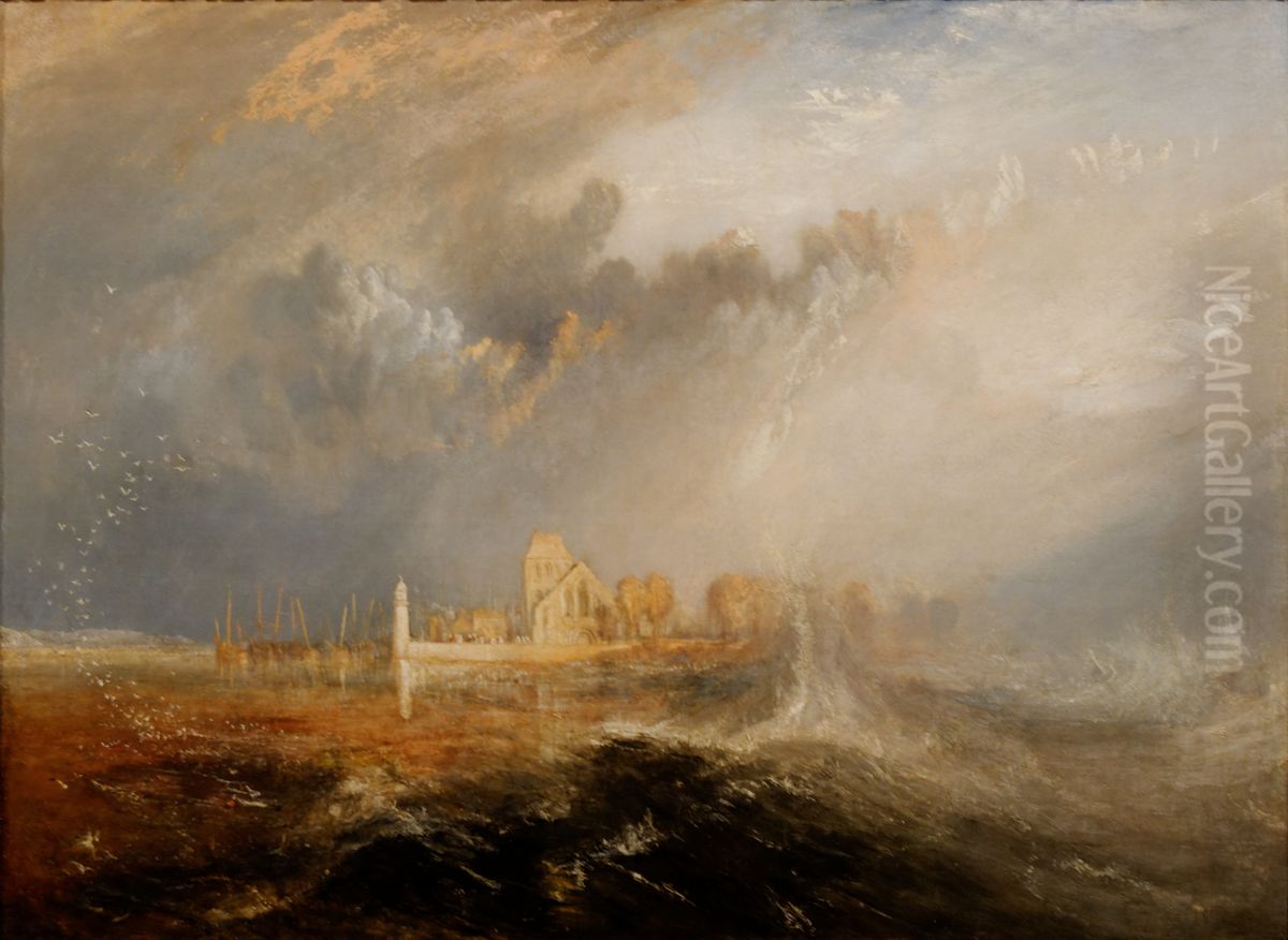 Quillebeuf, Mouth of the Seine Oil Painting by J. M. W. Turner