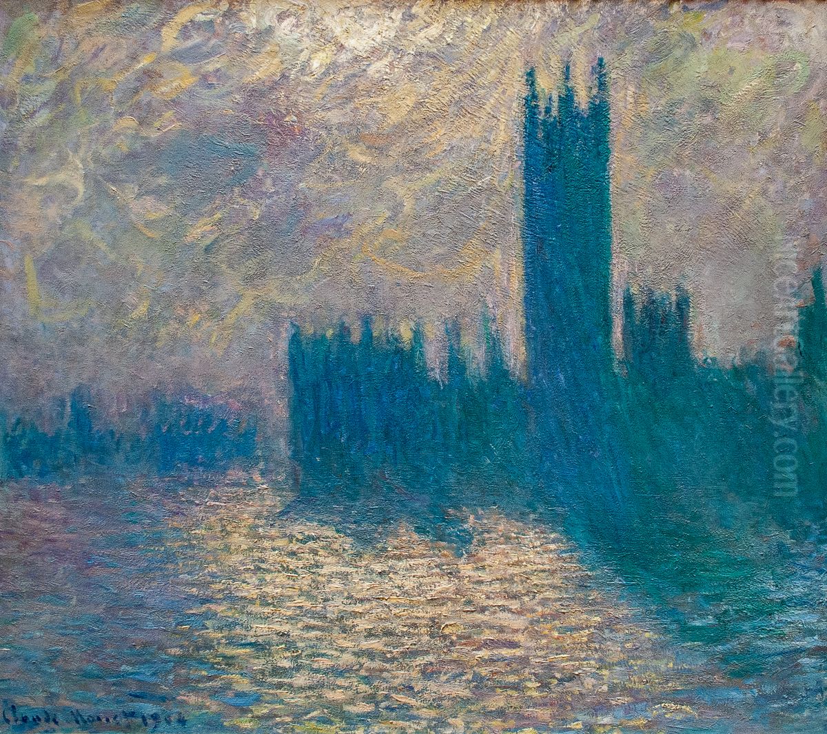 Houses of Parliament, stormy sky Oil Painting by Claude Oscar Monet