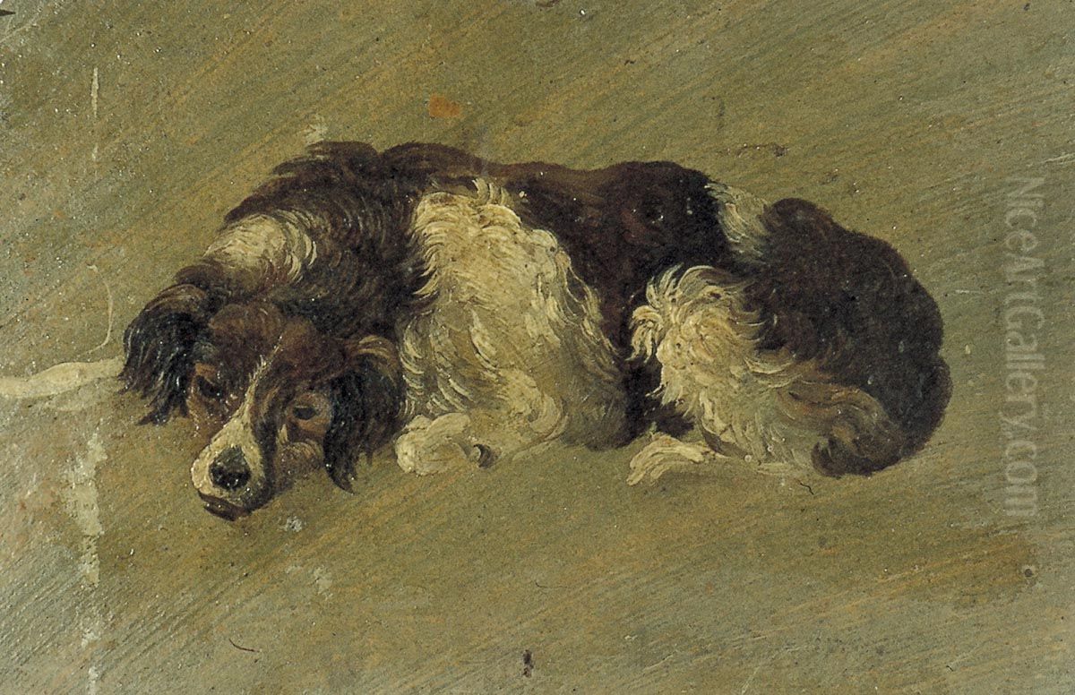 Dog Oil Painting by Theo van Doesburg