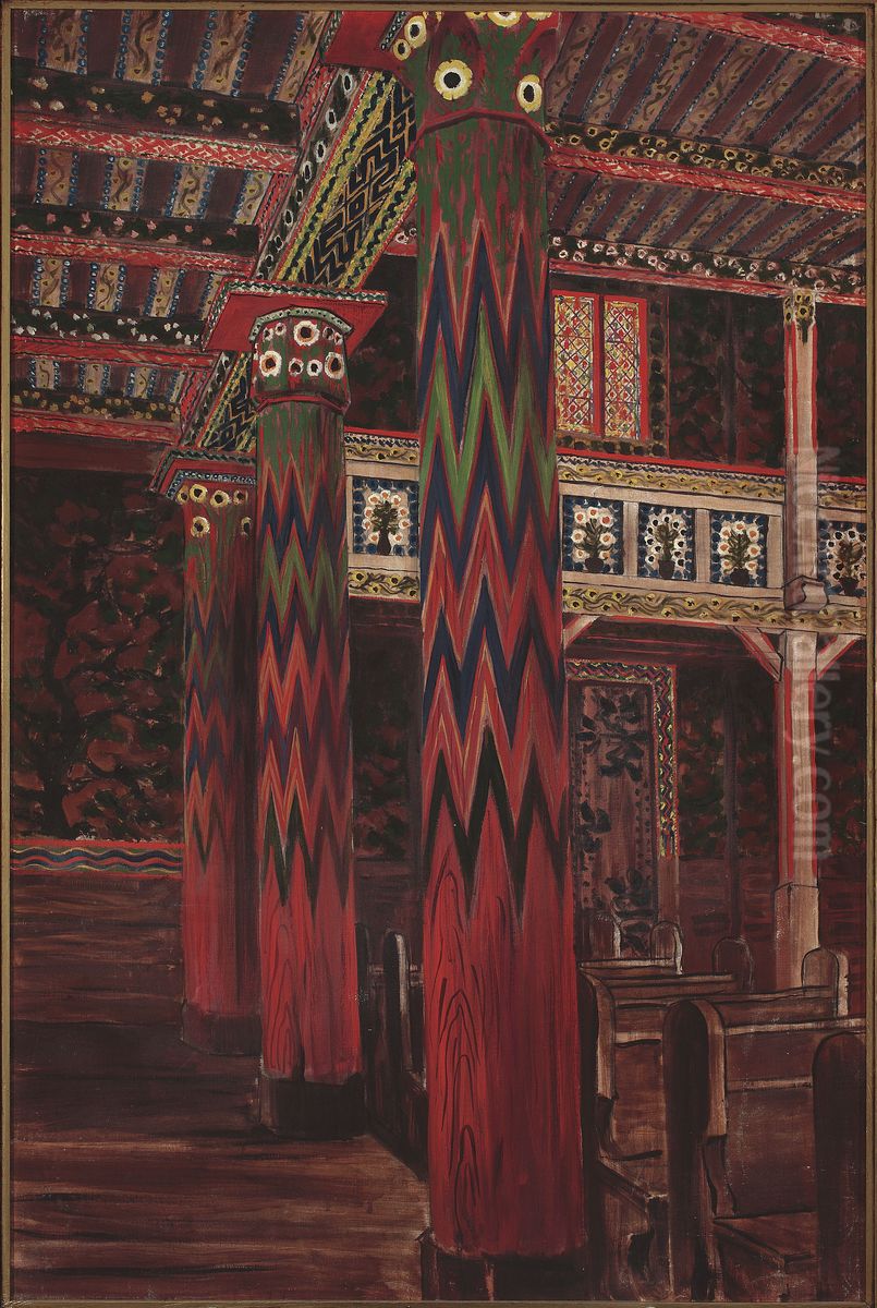 Polychrome project for the church in Cimkowicze (Minsk Governorate) Oil Painting by Franciszek Bruzdowicz