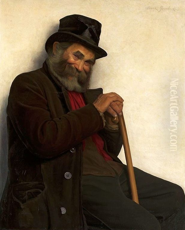 Portrait of Bartlomiej Sztosik Oil Painting by Henryk Grombecki