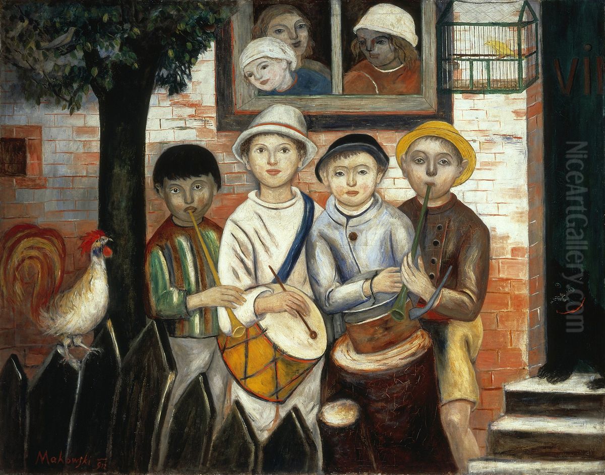 Children's band Oil Painting by Tadeusz Makowski