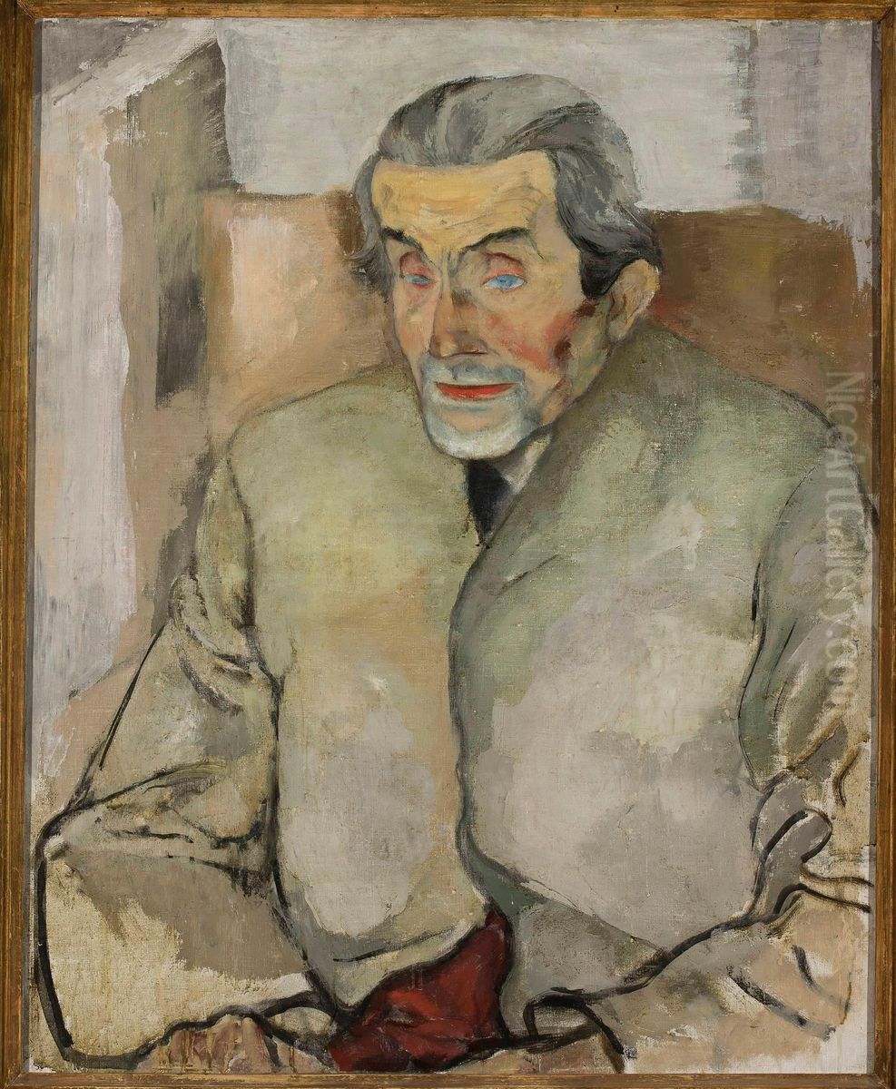 Portret Jozefa Mickiewicza Oil Painting by Leopold Gottlieb