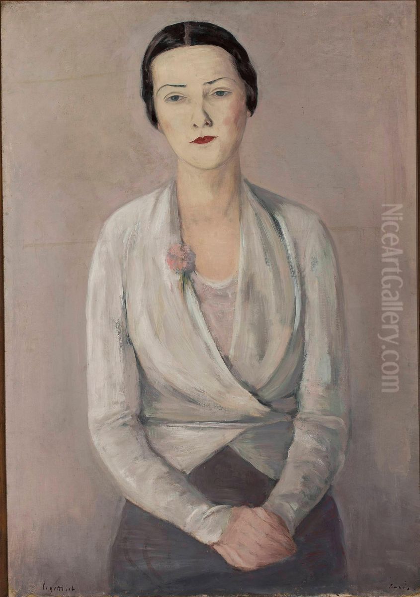 Portret pani Bleszynskiej Oil Painting by Leopold Gottlieb