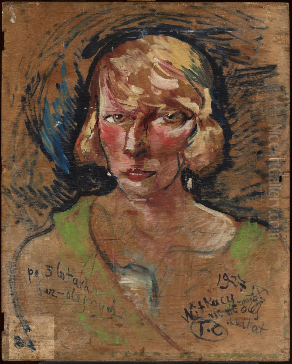 Portret Marii Stawarskiej-Golinskiej Oil Painting by Stanislaw Ignacy Witkiewicz (Witkacy)