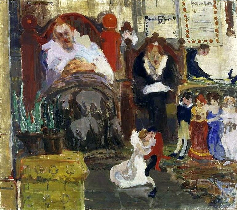 Puppets Oil Painting by Witold Wojtkiewicz