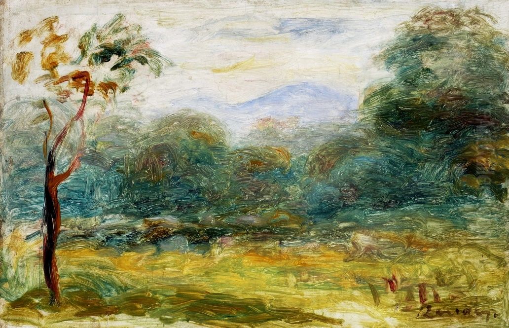 Landscape in Southern France (Cagnes). Oil Painting by Pierre Auguste Renoir