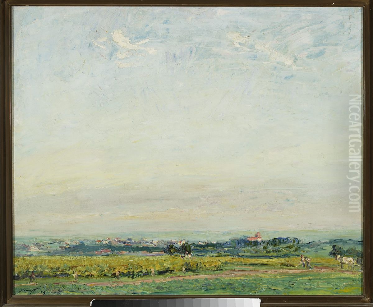 Landscape from Palatinate Oil Painting by Max Slevogt