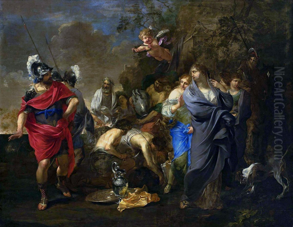 Aeneas and Dido Oil Painting by Charles Alphonse Du Fresnoy