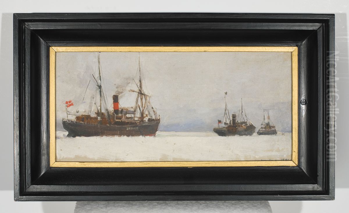 Hoyrylaivoja Oil Painting by Akseli Valdemar Gallen-Kallela