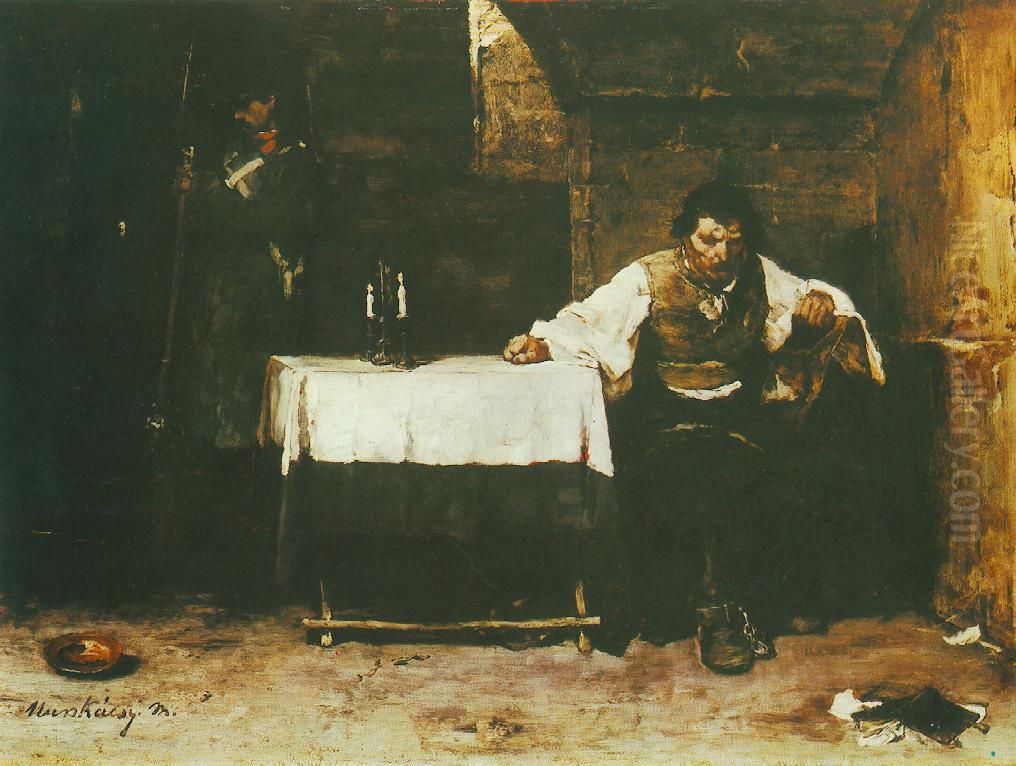 Condemned Cell (The Convict) Oil Painting by Mihaly Munkacsy