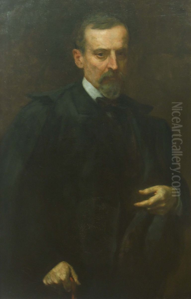 Portrait of Henryk Sienkiewicz Oil Painting by Kazimierz Mordasewicz