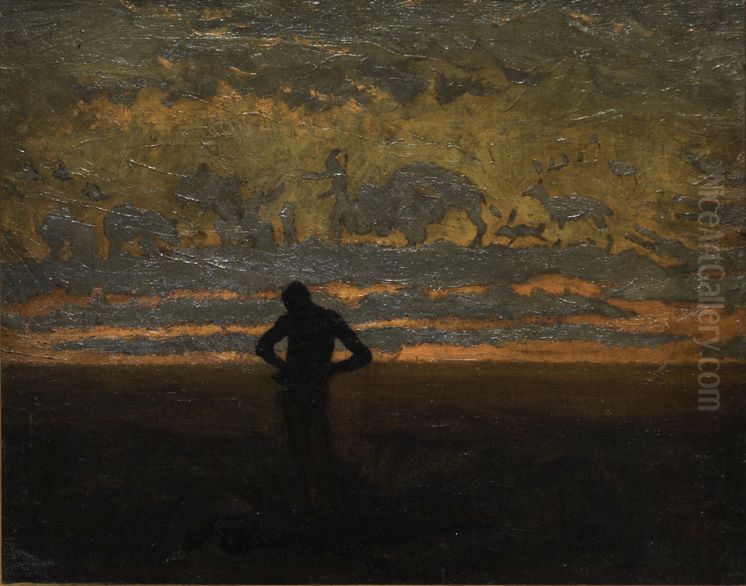 Hiawatha Oil Painting by Thomas Cowperthwait Eakins