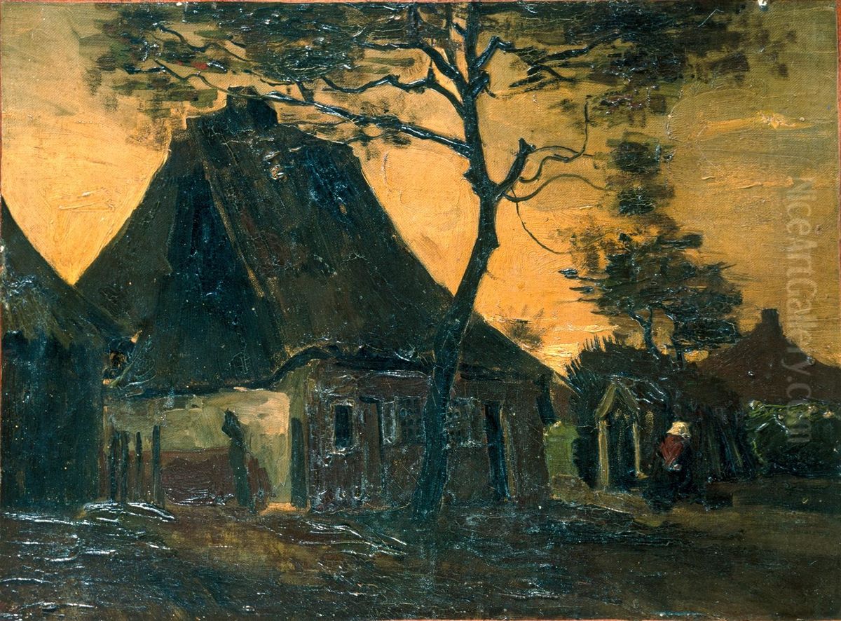 Boerderij met Bomen Oil Painting by Vincent Van Gogh