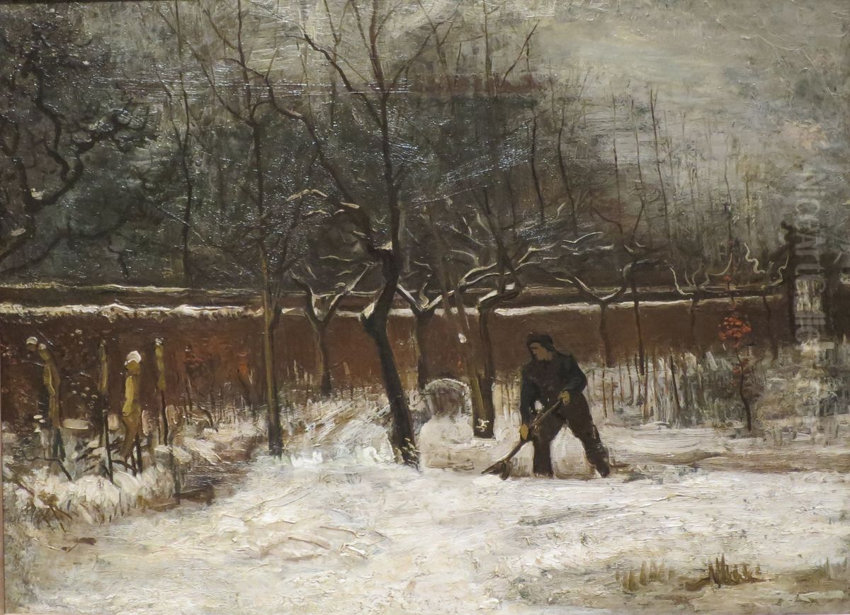 Der Pfarrgarten in Nuenen im Schnee Oil Painting by Vincent Van Gogh
